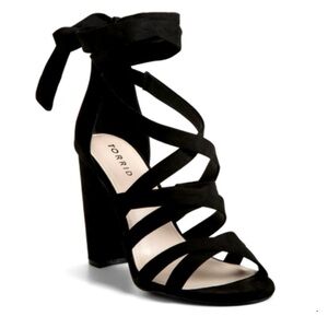 Torrid Strappy Wrap Tapered Black Heels